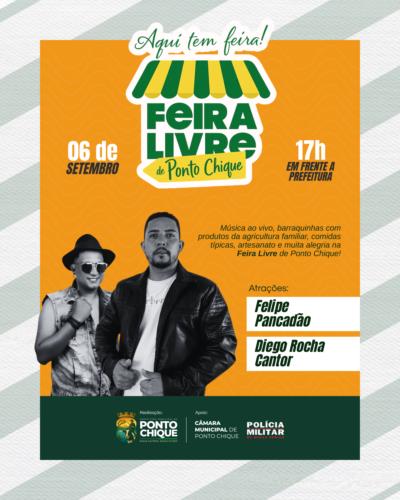Dia 6 de setembro tem Feira Livre em Ponto Chique! Não perca! 🪗🌽🛒